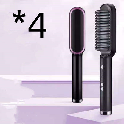 2 In 1 Hair Straightener Hot Comb Negative Ion Curling Tong Dual-purpose Electric Hair Brush [ 2 Pieces ]