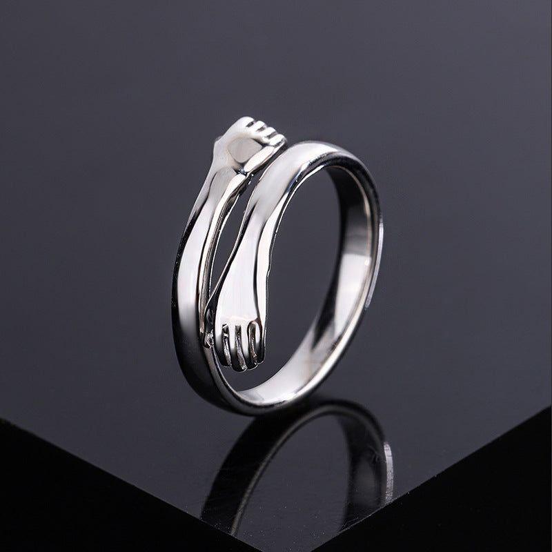 Pack of 2 Special For Friendship Hug Ring silver